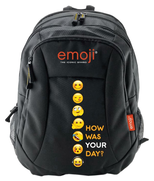 Ghiozdan gimnaziu, 3 compartimente, inaltime 46 cm, Emoji - imagine 3